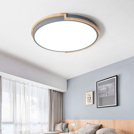 Plafonnier rond moderne 24 W, plafonnier LED encastrable, température de couleur 3000 K - 6000 K, convient pour cuisine,salon et couloir (gris, 30 cm) (1/5)