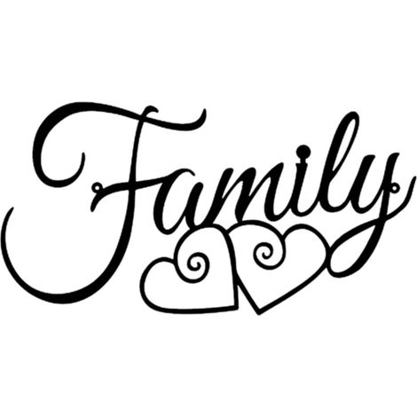 Panneau Mural Famille - Décoration Murale en Fer Noir - Style Ferme Rustique - 40 x 20 cm - Pour Salle De Séjour Bureau Chambre - 1 Pièce (1/5)