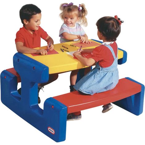Mesa de picnic Little Tikes colorida para niños (1/2)