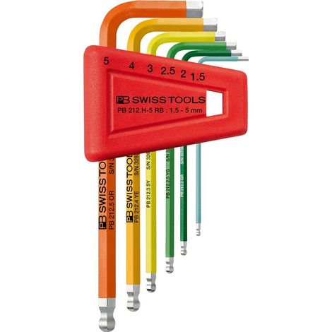 PB Swiss Tools Winkelschraubendreher- Satz im Kunststoffhalter 6-teilig 1,5-5mm Rainbow (1/3)