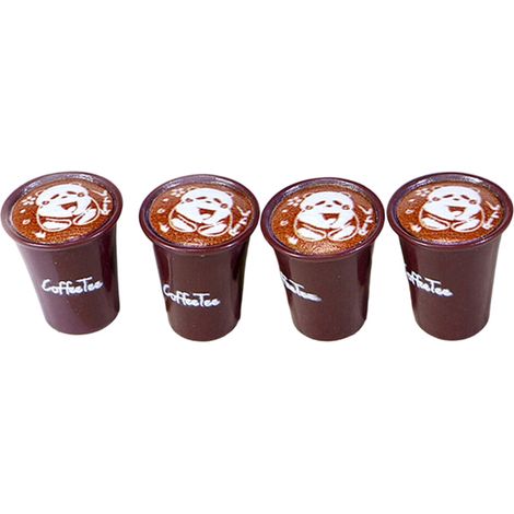 Modello realistico di tazza da caffè Latte Art, Panda in miniatura