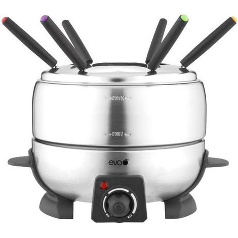 Fondue électrique en inox, lot de 9 Eva