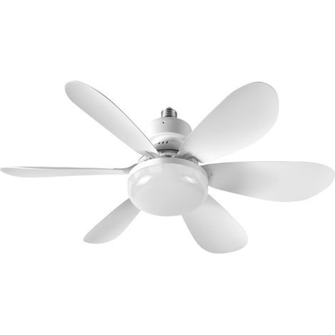 Ventilateur Plafond, avec elecommande, Silencieux, Dimmable, avec 40W E27 Lampe, 6 Pales, 3 Vitesses, pour Salon,Chambre,52cm,bianc (1/5)