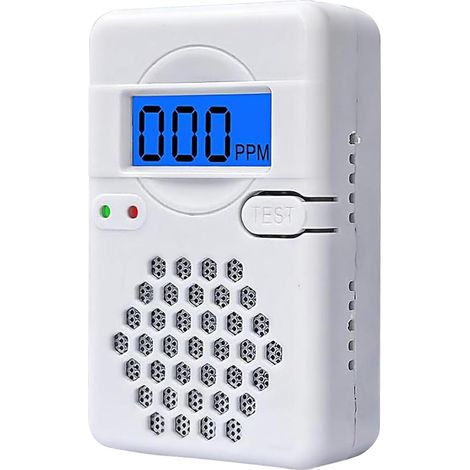 Tragbarer Kohlenmonoxidmelder, digitaler CO-Alarm mit LCD-Anzeige und akustischer Warnung für Zuhause, Büro und Reisen (Batterien nicht im Lieferumfang enthalten)