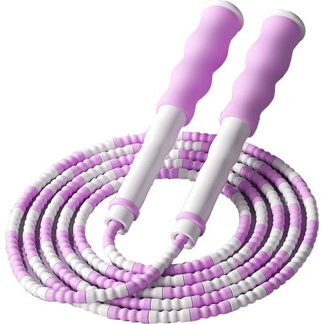 Corde à sauter étudiante 2.8m ajustable, modèle bambou violet pour enfants, fitness et entraînement sportif (1/5)