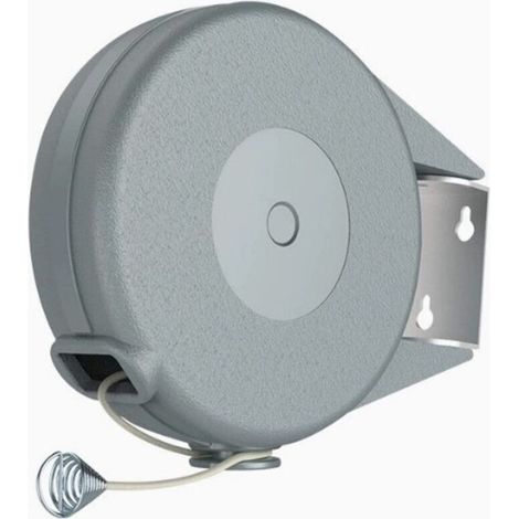 Corde à linge rétractable à fixation murale, extensible pour intérieur et extérieur, jardin, terrasse, buanderie ou buanderie (15 m, gris) (1/2)