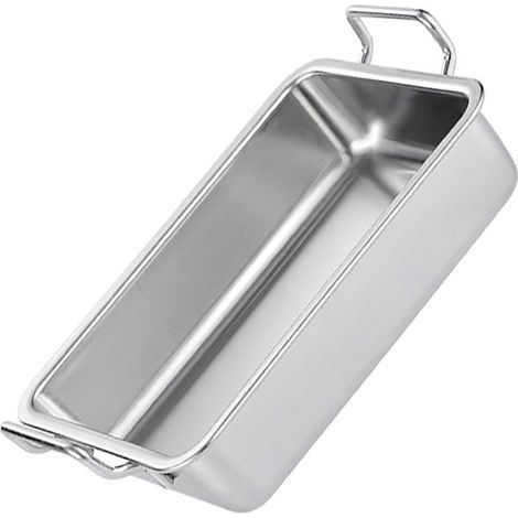 Plateau de service rectangulaire multifonctionnel antiadhésif en acier inoxydable argenté (lot de 2) (1/5)