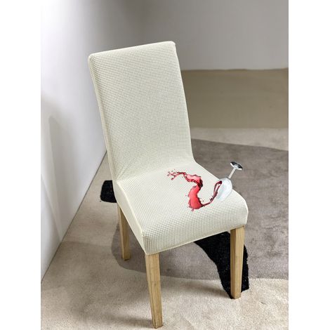Housse de chaise imperméable haute élasticité pour restaurant et maison, tissu jacquard amovible dossier haut