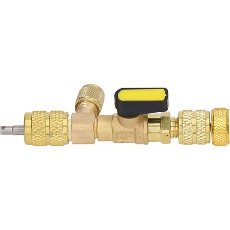 Outil d'extraction et d'installation d'obus de valve en laiton double taille 1/4 po et 5/16 po pour R22, R12, R407c, R410A et R404A (1/5)