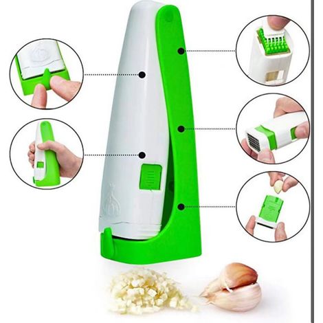 Hachoir manuel,coupe ail à pression, Cube avec poignée pour ail, ustensiles de cuisine multifonctionnels - Type green (1/5)