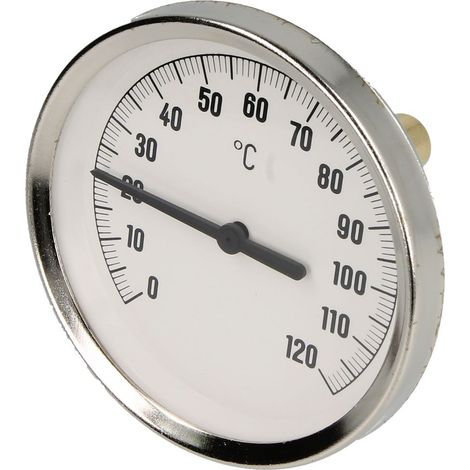 Thermomètre à cadran bimétallique 0-120°C capteur 40 mm avec boîtier 80 mm