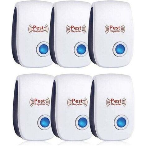 Répulsif ultrasons pour souris et rats – Lot de 6 – Fréquences 25-65 kHz – Couverture jusqu'à 120m² – Non toxique et écologique (1/3)
