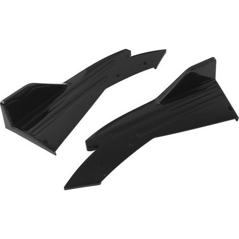 Diffuseur de pare-chocs arrière de voiture, lèvres latérales, spoiler de séparateur, 2 pièces, noir brillant, universel (1/5)
