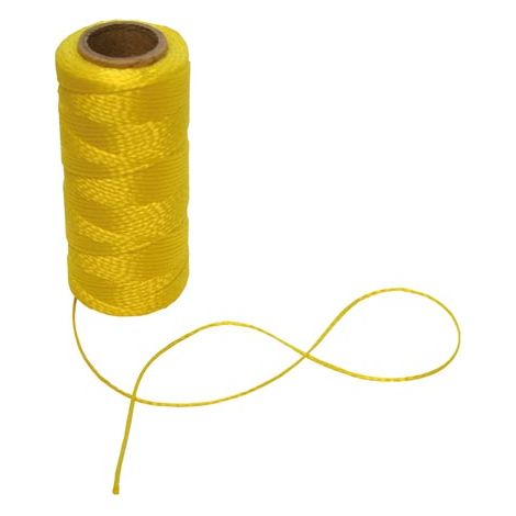 Toolland Cuerda para albañil 100 m Amarilla 1.2 mm para alineación precisa Cuerda Resistente en Carrete Ideal para albañilería colocación de Azulejos y Trabajos Exteriores