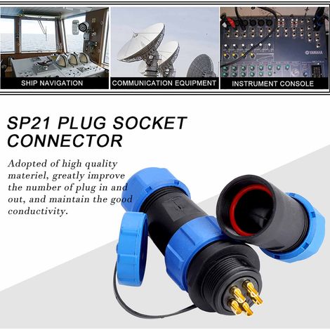 SP21 IP68 5-poliger wasserdichter Kunststoff-Luftfahrtstecker-Kabelverbinder (5-polig) (1/5)