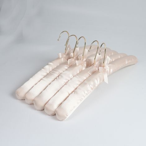 10 cintres rembourrés en satin - 38 cm - Couleurs assorties - Résistants (1/5)