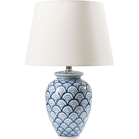 Table Lamp JAUCA Porcelain White/ Blue