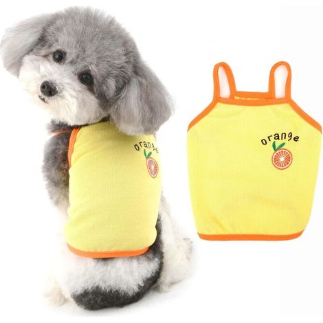 T-shirt Pour Chien - T-shirt Sans Manches En Coton - Respirant Et Doux - Pour Chiens Et Chats Petits - Taille S (Longueur Dos 25 cm - Buste 37 cm - Col 26 cm) (1/4)