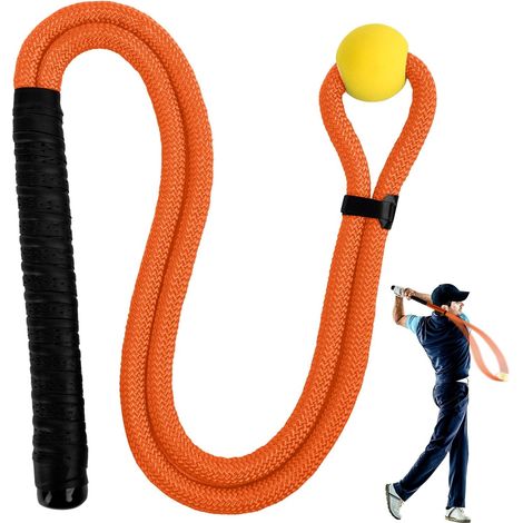 Corda per allenamento dello swing nel golf, ausilio per l'allenamento dello swing, attrezzatura per la pratica della velocità nel golf, postura corretta per massimizzare velocità e potenza (1/5)