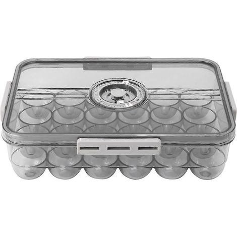 24 Gitter Eier-Aufbewahrungsbox, transparenter Eierbehälter für Kühlschrank, Eier-Organizer, Halter, Lebensmittelaufbewahrung (1/5)