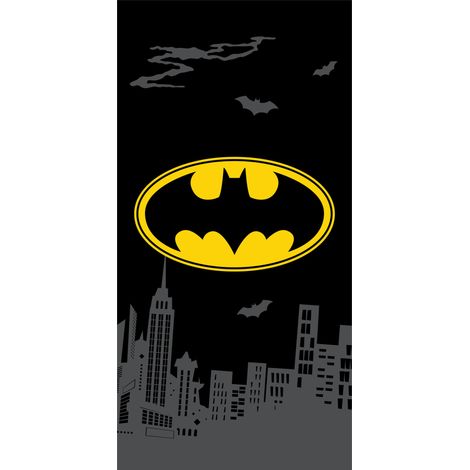 SERVIETTE DE PLAGE BATMAN 70 X 140 CM - SERVIETTE DE BAIN POUR ENFANT 100 % COTON CERTIFIÉ ÖKO-TEX 25TW011