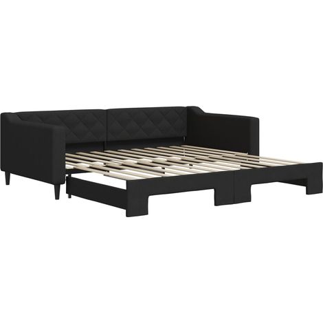 Maison Exclusive - Tagesbett Ausziehbar Schwarz 100x200 cm Stoff