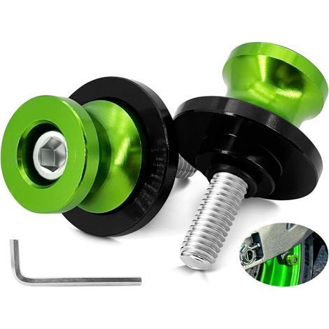 Set di 2 supporti per cavalletto M8 Bobbins per motociclette Kawasaki - Verdi (1/5)