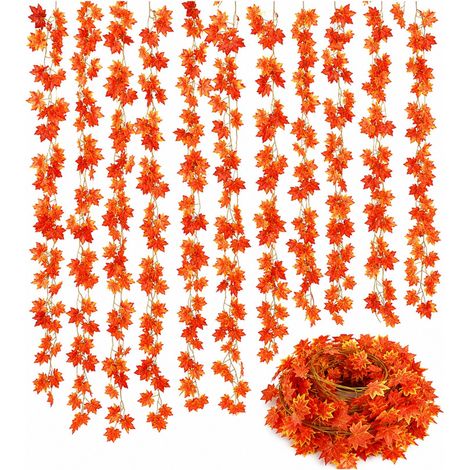 12 Guirlandes de Feuilles d'Érable Artificielles, Guirlande Automne (1/5)