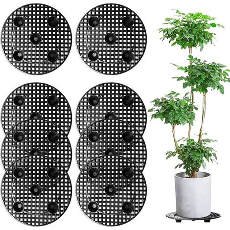 Lot De 8 Supports Pour Plantes En Pot,En Maille De Drainage,20Cm,Rond,En Plastique,Pour L'Intérieur,Bonsaï,Extérieur,Bac De [CA245] (1/5)