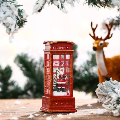 Boule à neige, lanterne, cabine téléphonique, décoration lumineuse de Noël pour bar, karaoké, Père Noël (1/5)