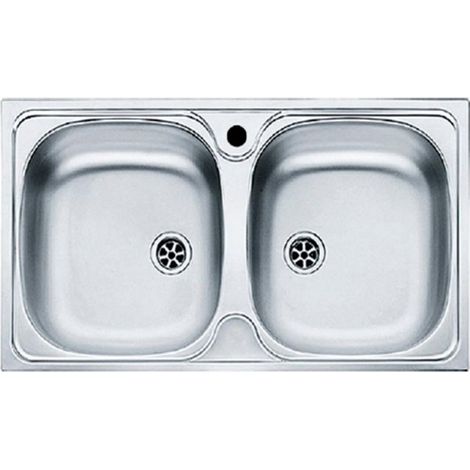 Fregadero mepamsa lineal 78.43 inox doble cubeta escurridor (1/2)