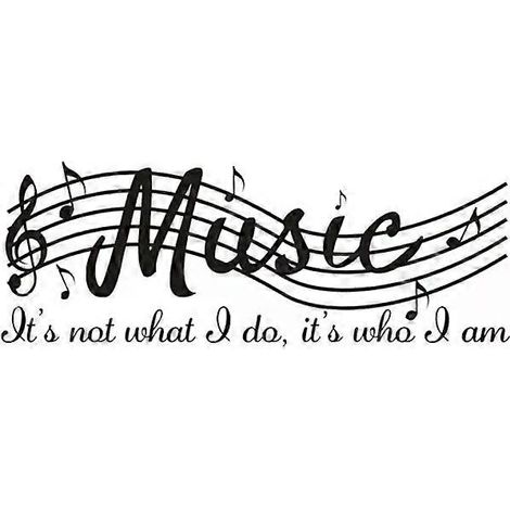 Sticker mural avec note de musique et proverbe, autocollant mural en vinyle, papier peint artistique pour bureau, chambre, salle de sport, bureau (1/5)