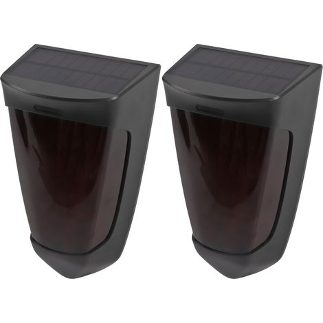 Lot de 2 lampes solaires LED intelligentes avec contrôle de la lumière, pour décoration extérieure, étanches.