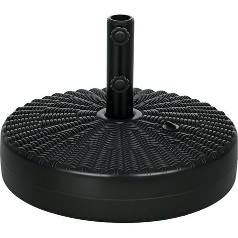 Support de parasol, résistant aux intempéries, remplissable, Ø51 x 36H cm, noir (1/5)