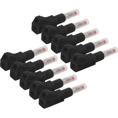 Fiches banane télescopiques 4mm CAT II 600V 32A, gaine PE pour la sécurité industrielle, équipement numérique 3C noir, 10 pièces (1/5)