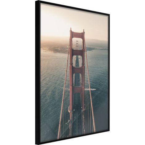 Affiche Murale Encadrée "Bridge in San Francisco I" 30 x 42 cm Noir