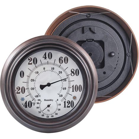 Thermomètre mural extérieur décoratif de 7,87 pouces pour patio, jardin, porche, piscine ou bureau (1/4)