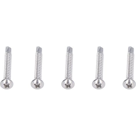 Vis inox autoforeuses tête ronde cruciforme M4,2x32, lot de 100 pièces, kit de fixation (1/5)