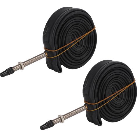 Lot de 2 chambres à air pour vélo de route/VTT, en caoutchouc butyle, diamètre intérieur 700x23C, valve française, diamètre 48 mm. (1/5)