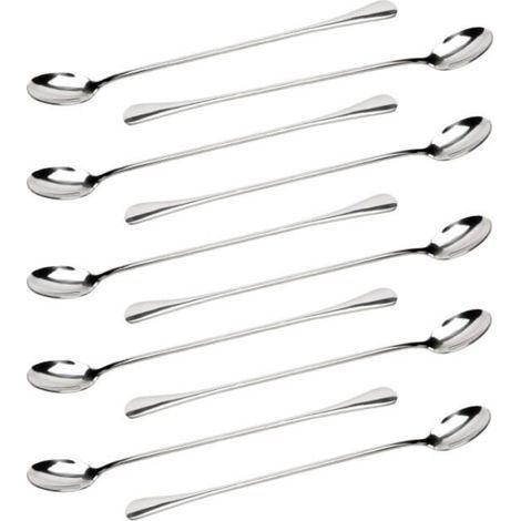 Teelöffel – Edelstahl – 10er-Set – Langer Griff – Langlebig – Spülmaschinenfest (1/4)