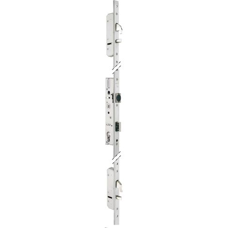 Assa Abloy – Serrure électrique 3 points TF3 à pêne crochet et dormant – Entraxe 92mm – Protection anti-sciage – Têtière inox U 1860mm