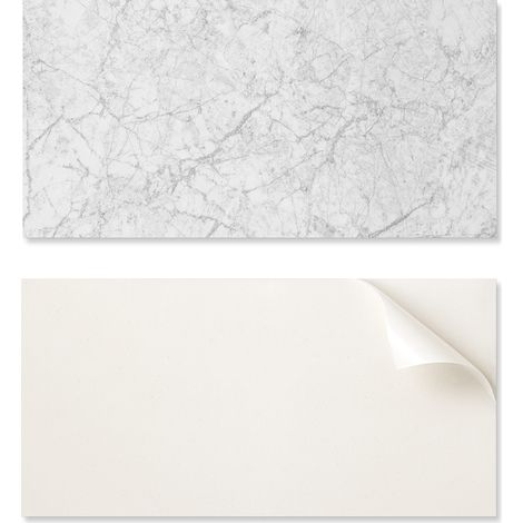 Panel de vinilo decorativo para cocina o ba帽o, 100x50 cm, dise帽o de m谩rmol con vetas.