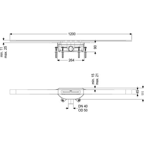 KESSEL 45200.12 Caniveau de douche Linearis Infinity 90