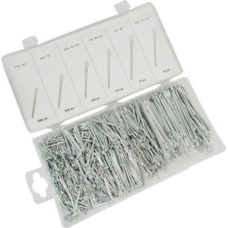 Coffret de Goupilles fendues 1000 pièces, Argent (1/4)
