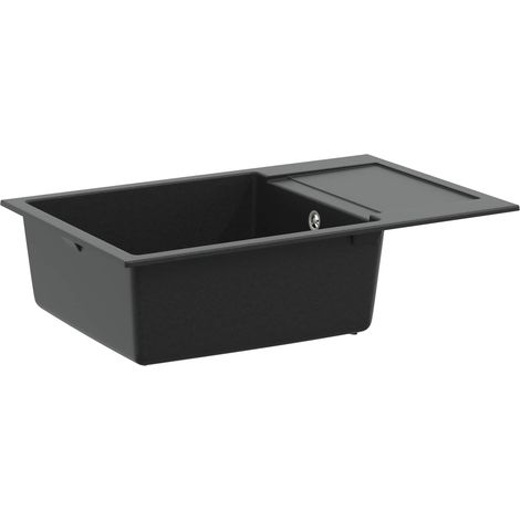 Sink Black 780 x 500 mm 80% Quartz and 20% Resin vidaXL