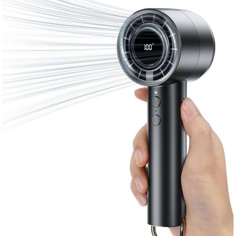 Ventilateur Portable,5 Vitesses Avec Port de Charge USB,Ventilateur de Poche avec Affichage LED Indiquant la Vitesse du Vent et le Niveau de Puissance (1/5)