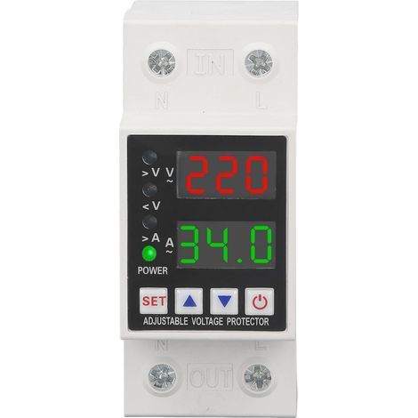 Protecteur de surtension et de sous-tension AC230V, limite de courant, retard de réinitialisation automatique, dispositif de protection de tension, évalué 63A (1/5)