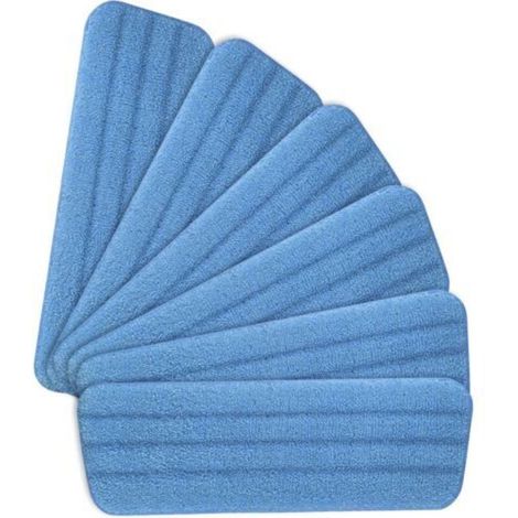 6 panni di ricambio, spray in microfibra per mocio a getto d'acqua, panno di ricambio 45x13 cm (blu)