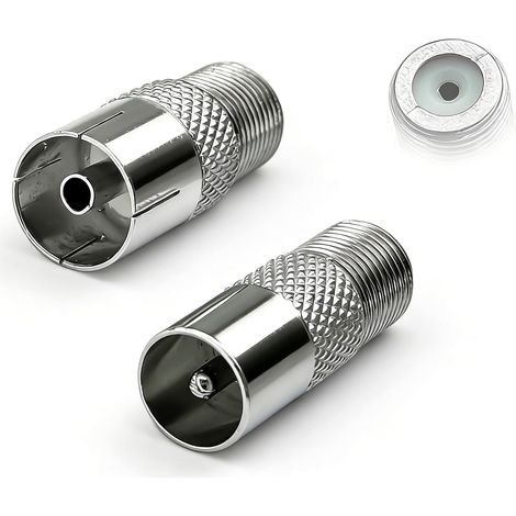 Connecteur Coaxial Rf Tv Type Femelle Vers Mâle/Femelle, Pour Câble d'Antenne Satellite (1/5)