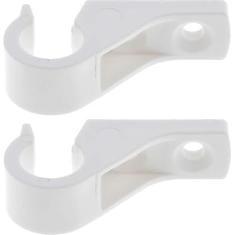 2x Lacet espagnolette collier déporté ouvert en plastique blanc entraxe 15mm Volet Battant Fenêtre Butée Maintien